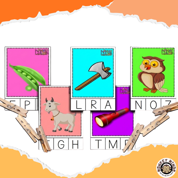 CLIP THE CARD - BEGINNING LETTER SOUND - 2 - Monkey Minds