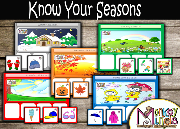 SORTING MATS - KNOW YOUR SEASONS - Monkey Minds