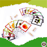 CLIP THE CARD - MISSING NUMBERS (FRUITS & VEGGIES) - Monkey Minds