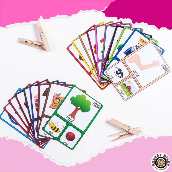 CLIP THE CARD - RHYMING WORDS - 1 - Monkey Minds