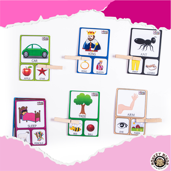 CLIP THE CARD - RHYMING WORDS - 1 - Monkey Minds