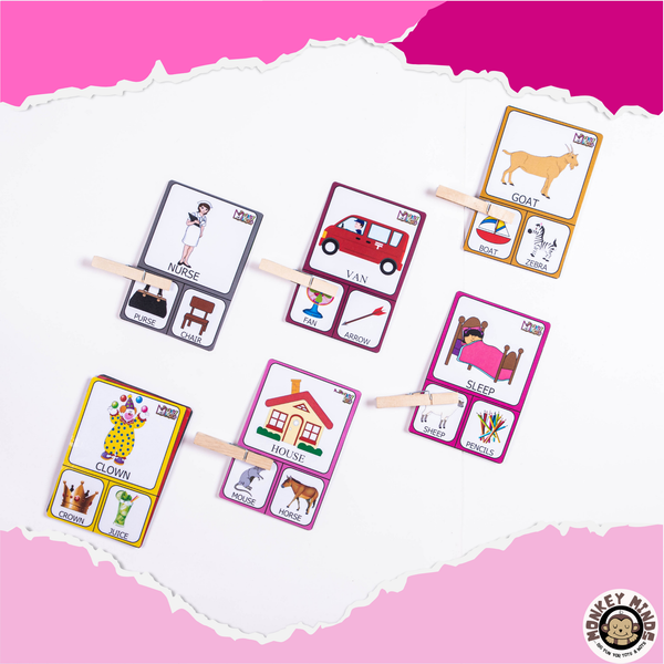 CLIP THE CARD - RHYMING WORDS - 1 - Monkey Minds