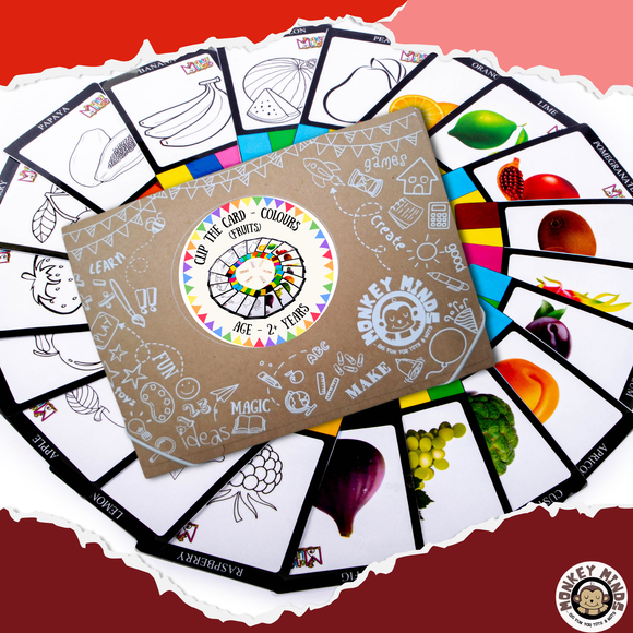 CLIP THE CARD - COLOURS  - FRUITS - Monkey Minds