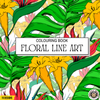 COLOURING BOOK - FLORAL LINE ART - Monkey Minds