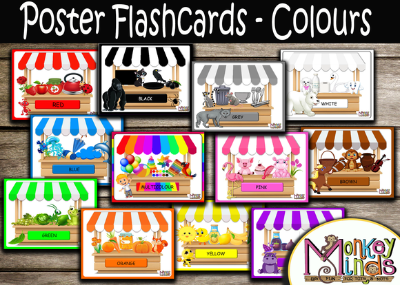 POSTER FLASHCARDS - COLOURS - Monkey Minds